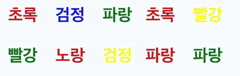 스트룹검사 이미지